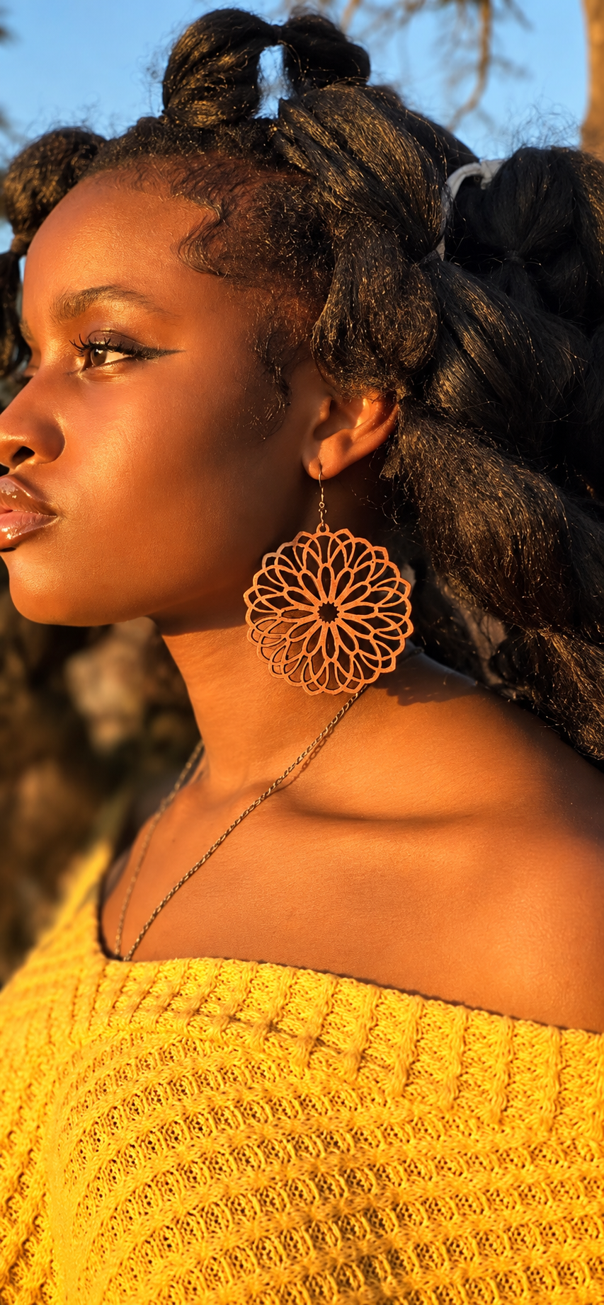 Gabby wearing Mak Quinn statement earrings