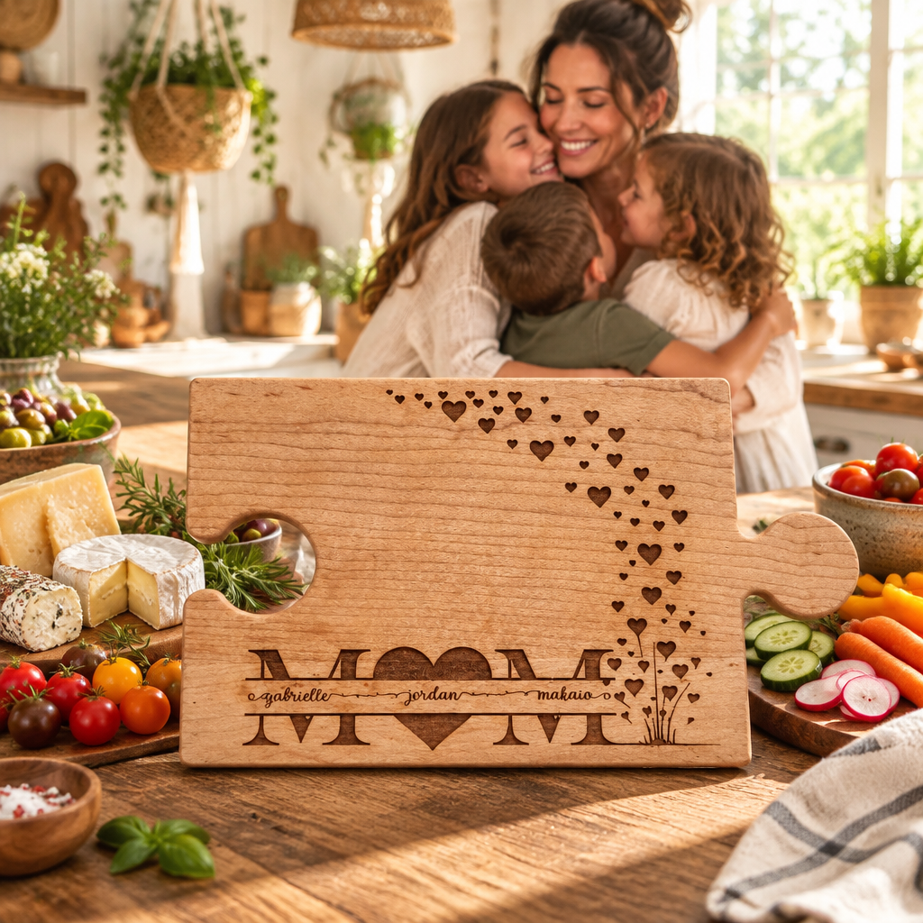 Personalized family keepsake puzzle board