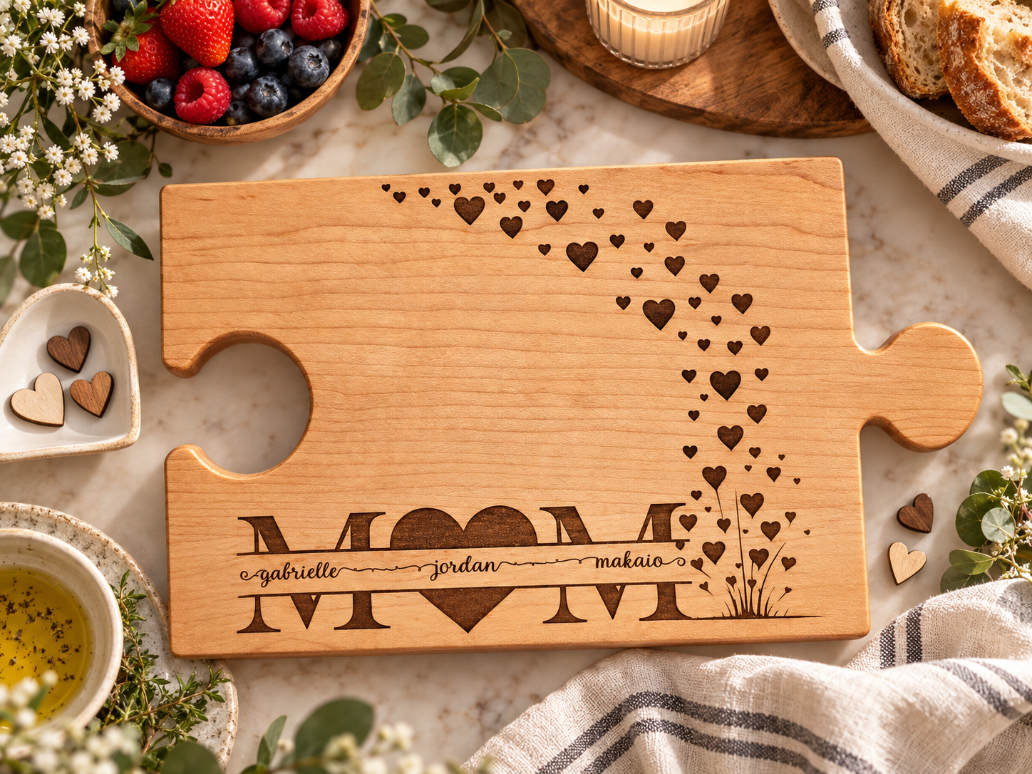 The Heart of Mom personalized puzzle board