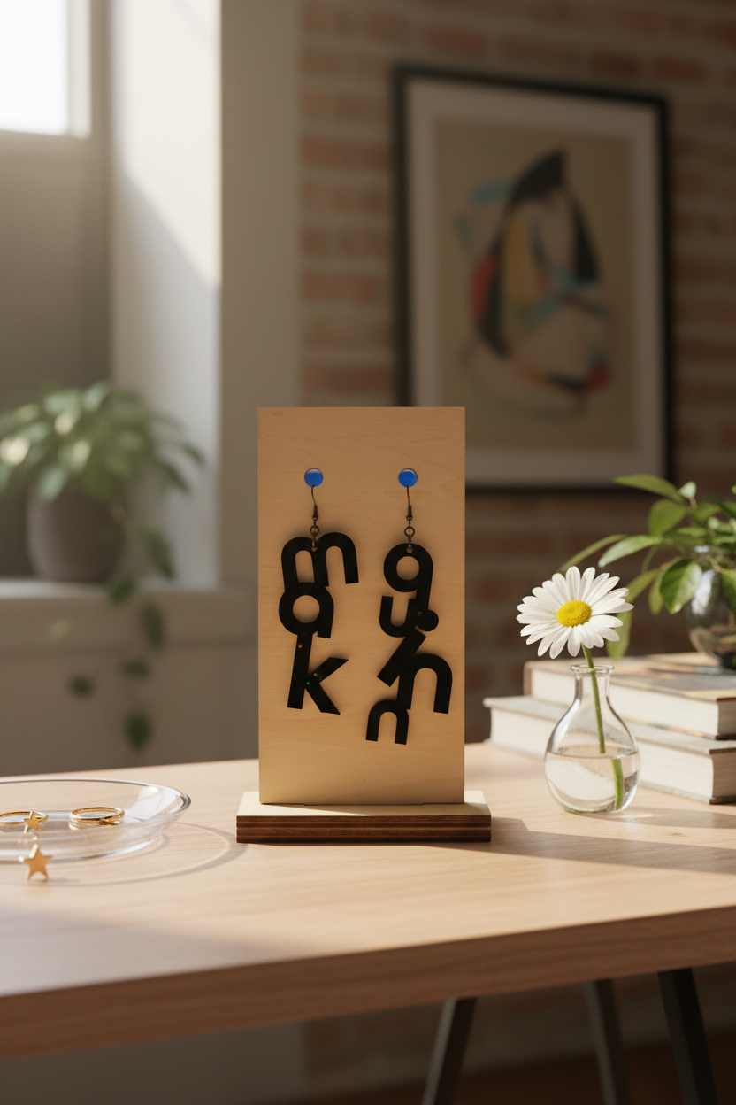 Mak Quinn earrings display